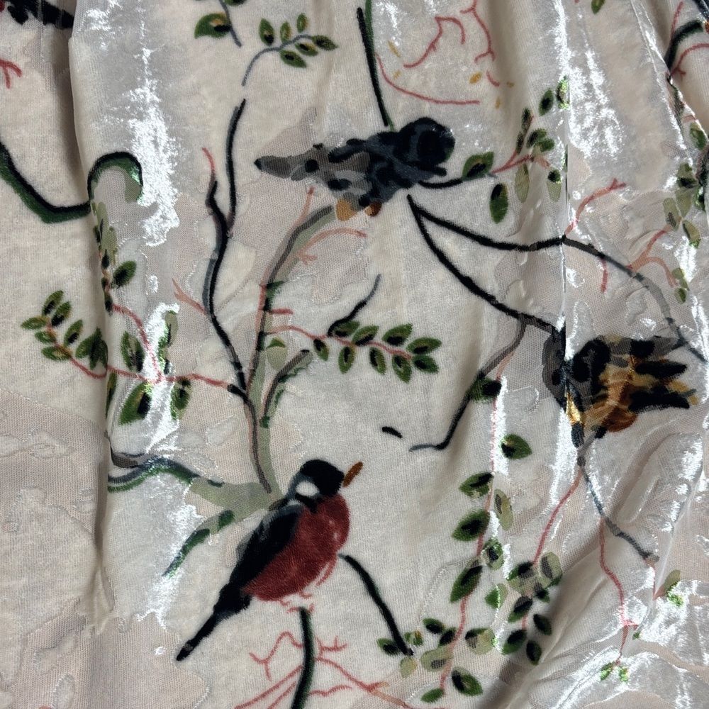 Ivy city co women’s 5x Delaney dress in white velvet burnout bird print new - Picture 8 of 9